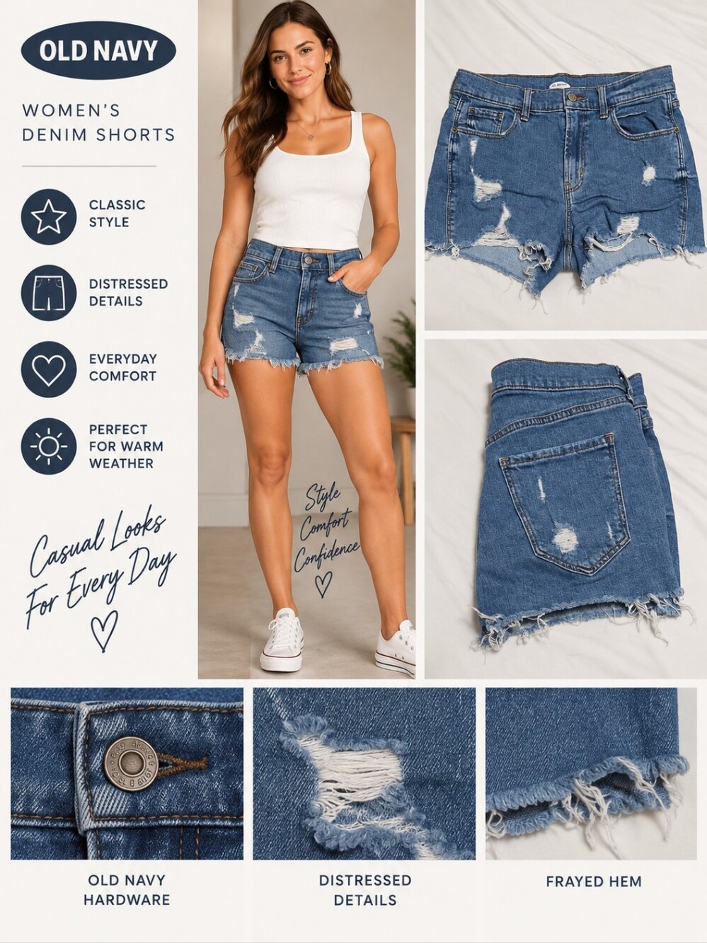 Old navy Women's Size 4 denim distressed shorts #31